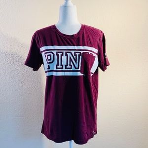 Pink Victoria’s Secret burgundy T-shirt